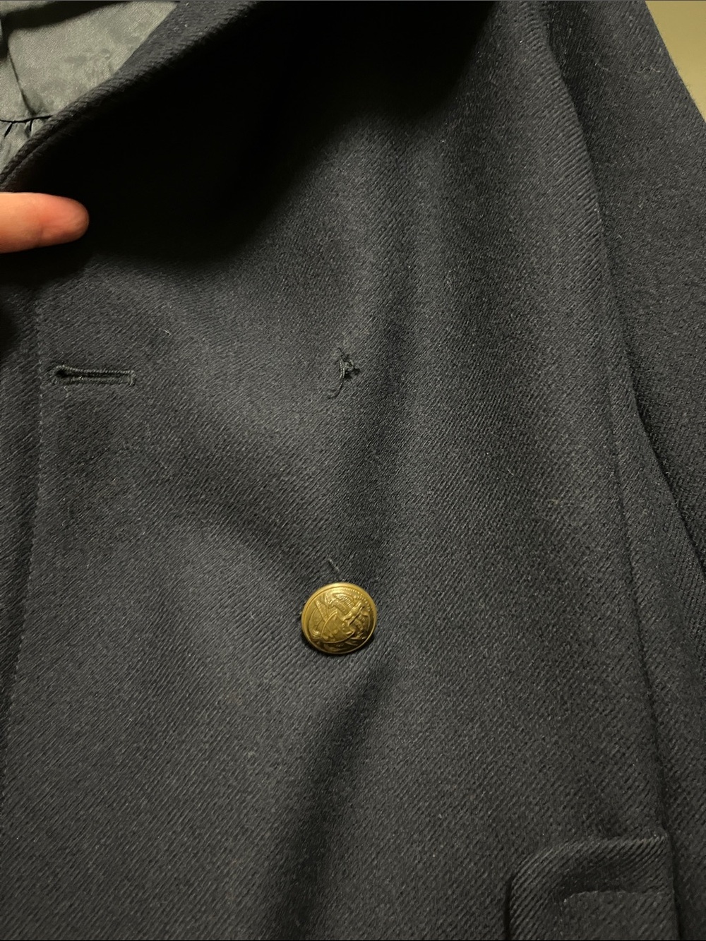J Crew Women's Size 6 Navy Wool Pea Coat - Picture 6 of 16